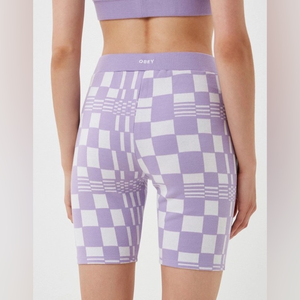 OBEY NWT Checkered Biker Shorts. Size Small